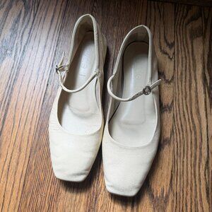 aeyde Leather Square-Toe Flats